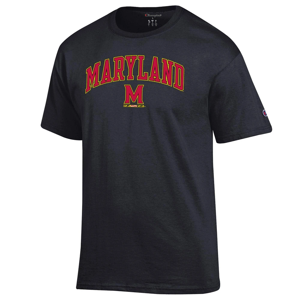 Men's Champion  Black Maryland Terrapins Arch Over Logo T-Shirt