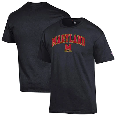Men's Champion  Black Maryland Terrapins Arch Over Logo T-Shirt