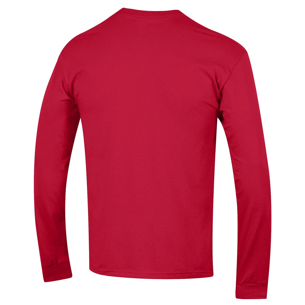 Men's Champion Red Maryland Terrapins Arch Over Logo Long Sleeve T-Shirt