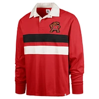 Men's '47 Red Maryland Terrapins Clubhouse Knox Thames Long Sleeve Rugby Polo