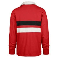 Men's '47 Red Maryland Terrapins Clubhouse Knox Thames Long Sleeve Rugby Polo