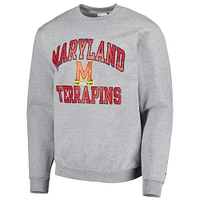 Men's Champion Heather Gray Maryland Terrapins High Motor Pullover Sweatshirt