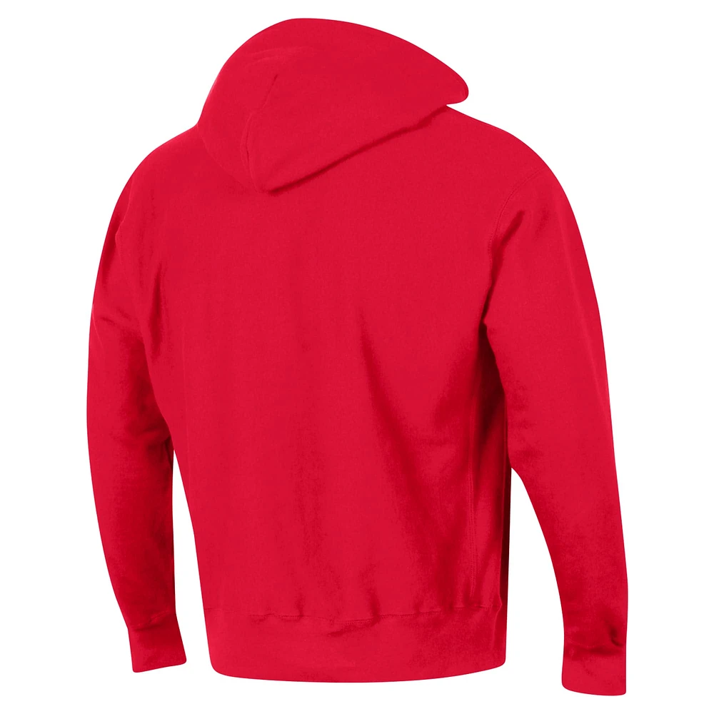 Men's Champion Red Maryland Terrapins Vault Late Night Reverse Weave Pullover Hoodie