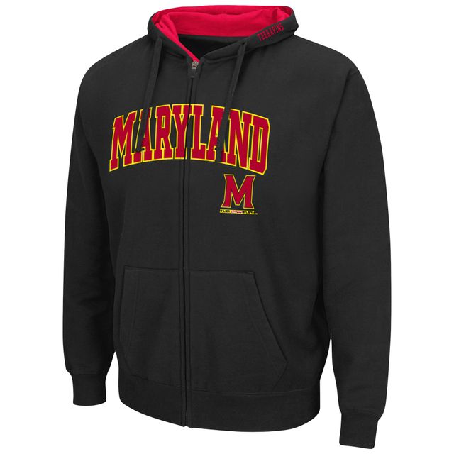 Sweat à capuche entièrement zippé Colosseum Maryland Terrapins Arch & Logo 3.0 pour homme, noir