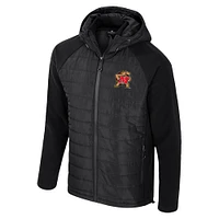 Men's Colosseum  Black Maryland Terrapins Block The Sun Full-Zip Hoodie Jacket