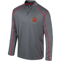 Men's Colosseum Black Maryland Terrapins Cameron Quarter-Zip Windshirt