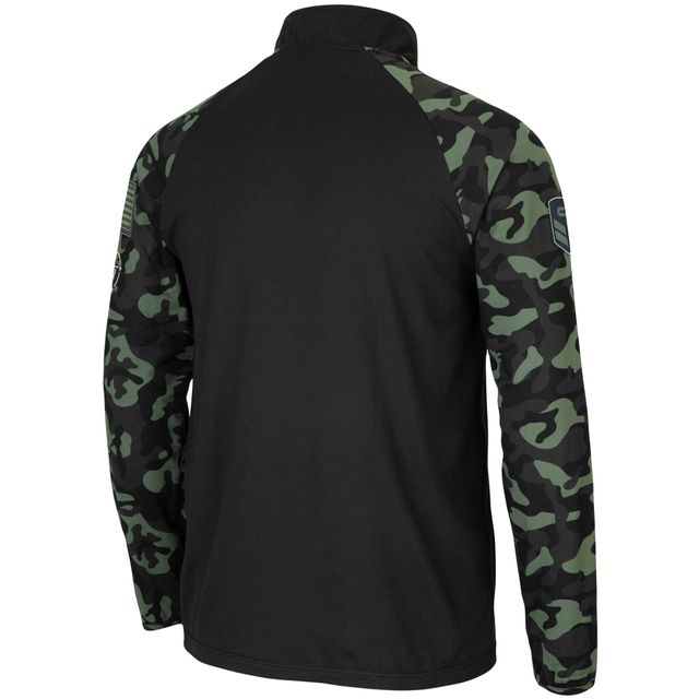 Colosseum Black Maryland Terrapins OHT Military Appreciation Take Flight Raglan Quarter-Zip Jacket pour homme