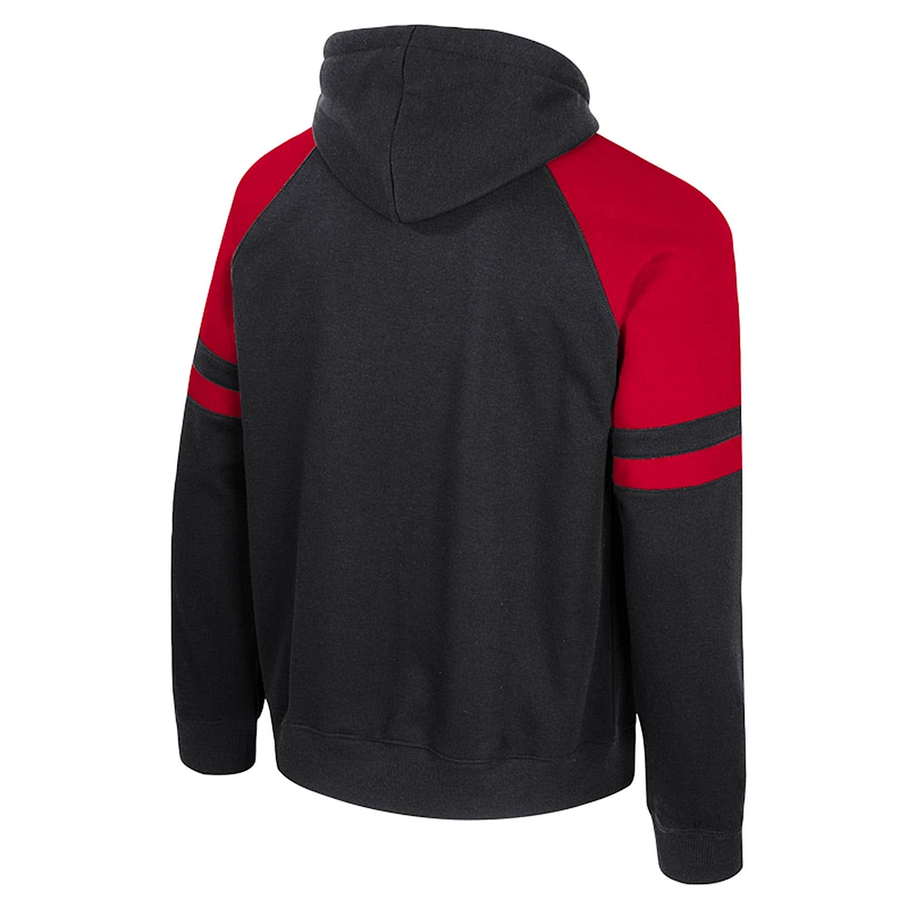 Men's Colosseum  Black Maryland Terrapins Todd Raglan Pullover Hoodie