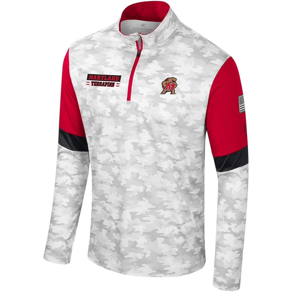 Men's Colosseum  Camo Maryland Terrapins OHT Military Appreciation Tomahawk Quarter-Zip Windshirt