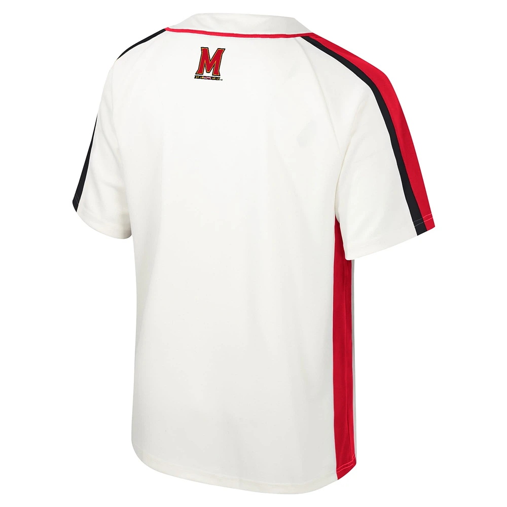Men's Colosseum Cream Maryland Terrapins Ruth Button-Up Baseball Jersey