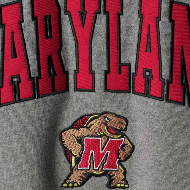 Colosseum Heather Grey Maryland Terrapins Arch & Logo Crew Neck Sweat-shirt pour homme