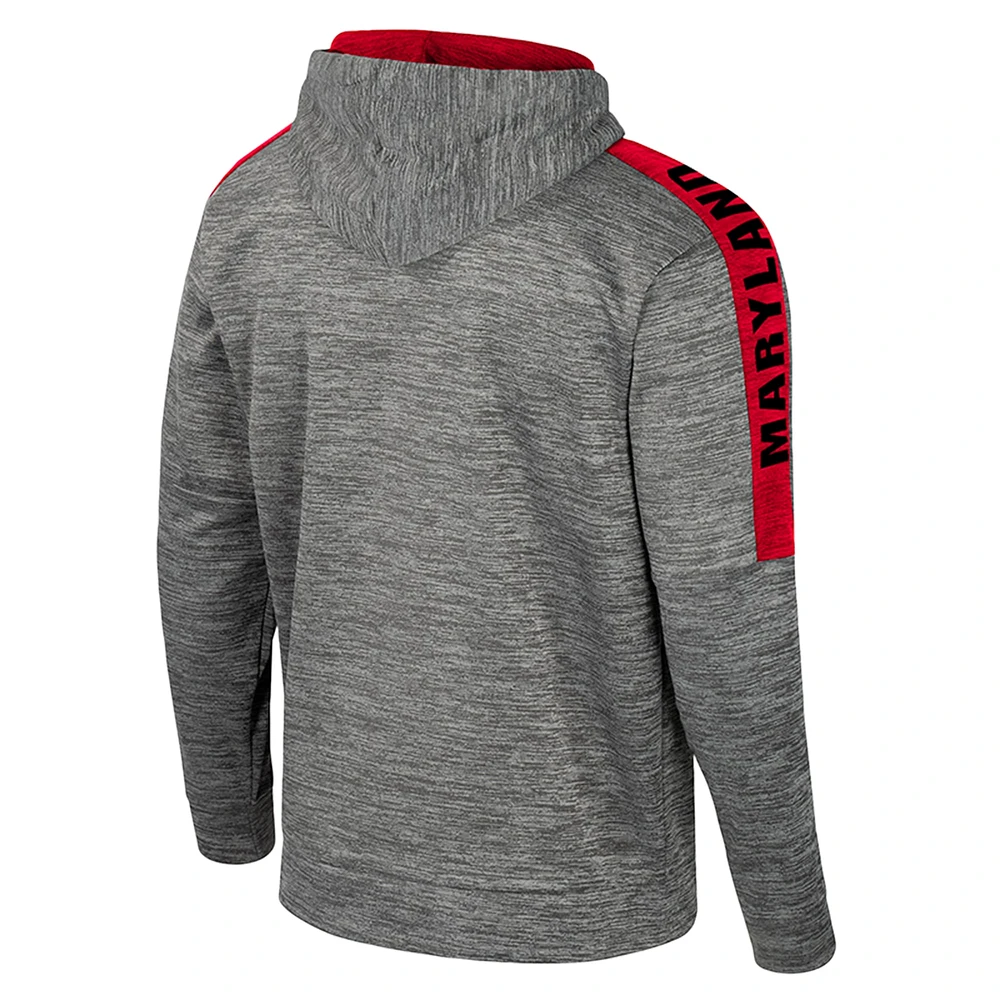 Men's Colosseum Heather Gray Maryland Terrapins Dozer Pullover Hoodie