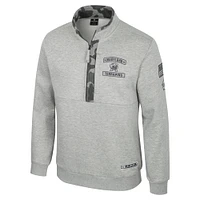 Veste polaire à fermeture éclair quart de tour Colosseum Heather Gray Maryland Terrapins OORAH OHT Military Appreciation pour homme
