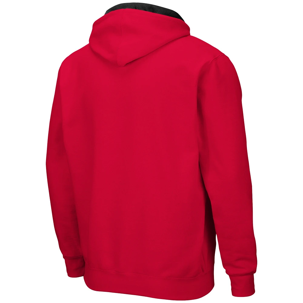 Men's Colosseum Red Maryland Terrapins Arch & Logo 3.0 Full-Zip Hoodie