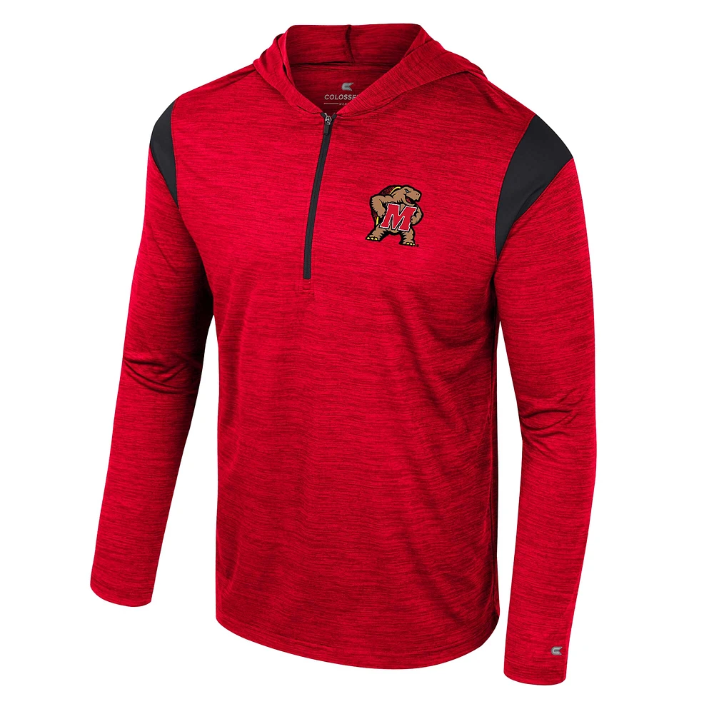 Men's Colosseum Red Maryland Terrapins Dozer Half-Zip Windshirt