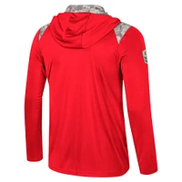 Men's Colosseum Red Maryland Terrapins OHT Military Appreciation Quarter-Zip Hoodie Jacket