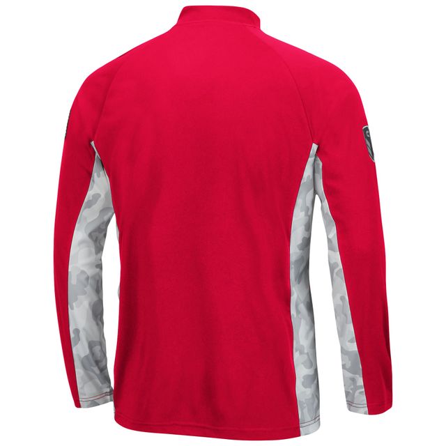 Colosseum Red Maryland Terrapins OHT Military Appreciation Snow Cruise Raglan 1/4-Zip Jacket pour homme