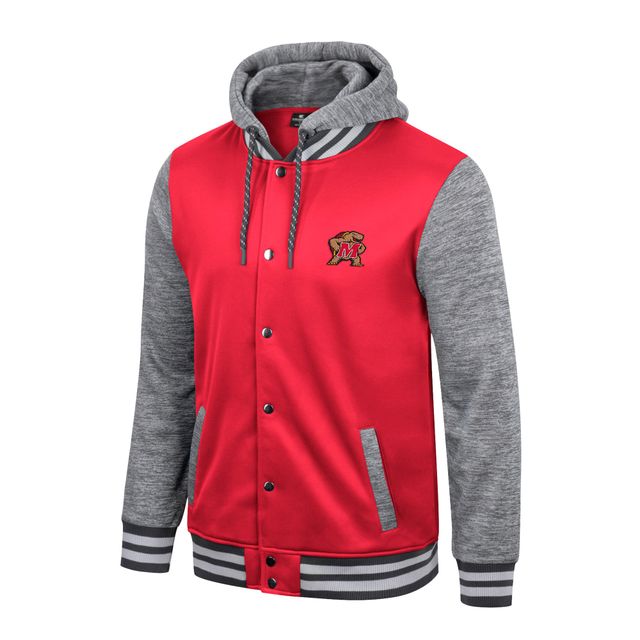 Colosseum Red Maryland Terrapins Robinson Sweat à capuche Full-Snap pour homme