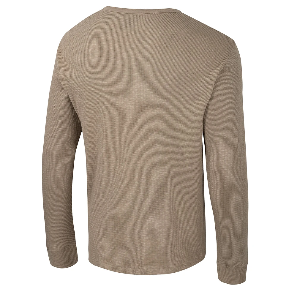 Men's Colosseum  Tan Maryland Terrapins Great Outdoors Henley Long Sleeve Shirt