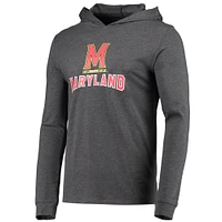 Men's Concepts Sport Red/Heather Charcoal Maryland Terrapins Meter Long Sleeve Hoodie T-Shirt & Jogger Pajama Set