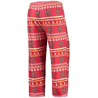 Men's Concepts Sport Red Maryland Terrapins Ugly Sweater Long Sleeve T-Shirt and Pants Sleep Set