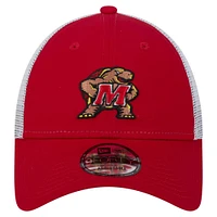 Men's New Era  Red Maryland Terrapins Trucker 9FORTY Adjustable Hat