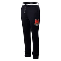 Men's Pro Standard Black Maryland Terrapins Script Tail Fleece Sweatpants