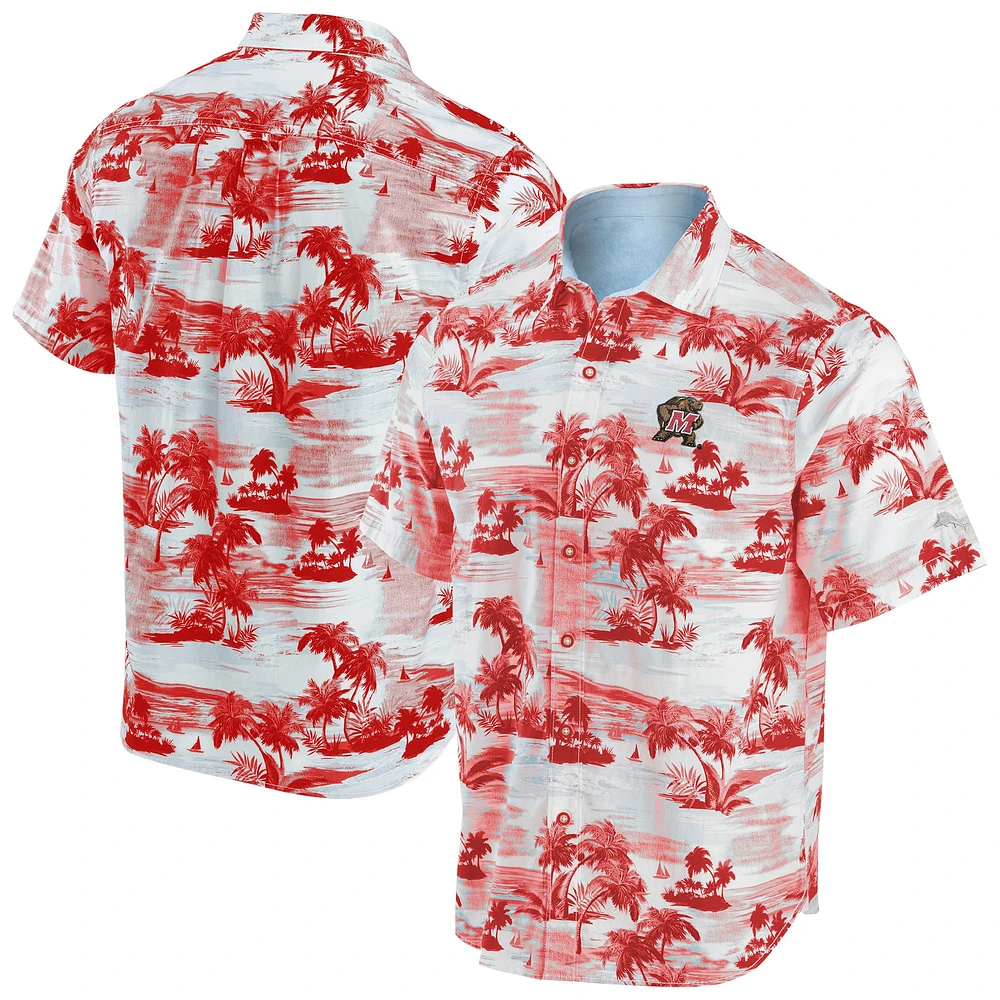 Men's Tommy Bahama  Red Maryland Terrapins Tropical Horizons Button-Up Shirt