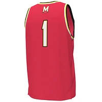 Men's Under Armour #1 Red Maryland Terrapins Replica Basketball Jersey