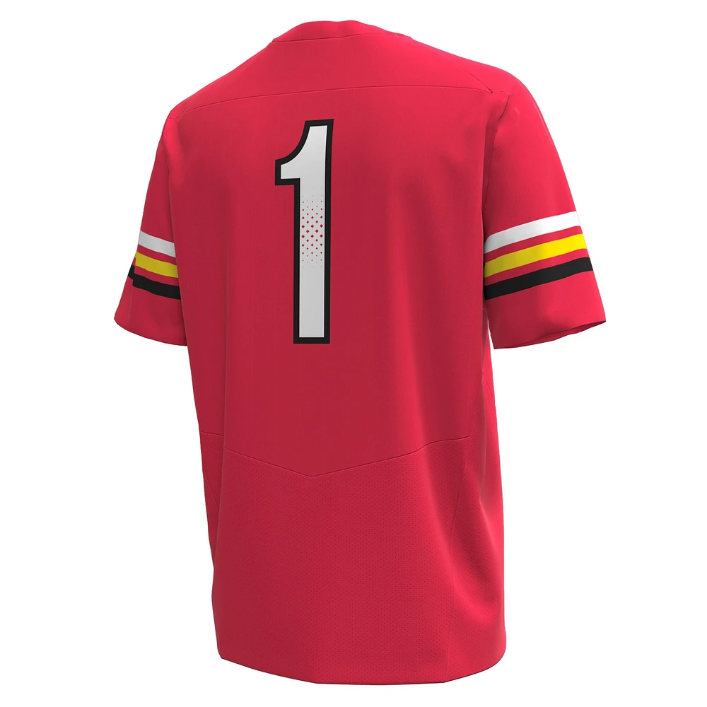 Maillot de football réplique Under Armour #1 Maryland Terrapins rouge pour homme