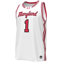 Under Armour #1 Blanc Maryland Terrapins Throwback Replica Maillot de basket-ball pour hommes