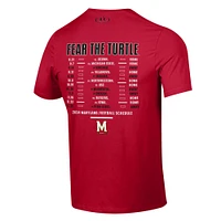 Men's Under Armour Red Maryland Terrapins 2024 Football Schedule Performance T-Shirt