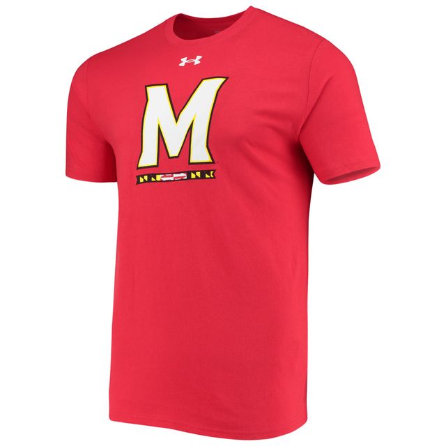 Under Armour Maryland Terrapins School Logo Performance T-shirt en coton rouge pour homme