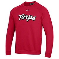 Men's Under Armour Red Maryland Terrapins Script All Day Pullover Sweatshirt