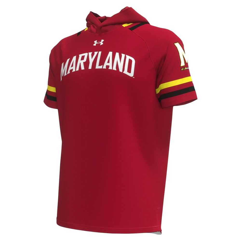 Men's Under Armour Red Maryland Terrapins Shooter Raglan Hoodie T-Shirt