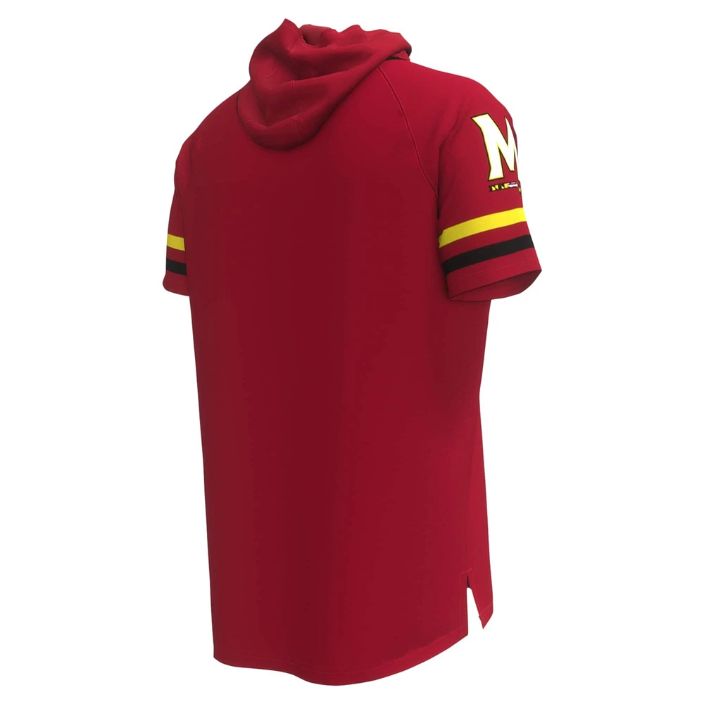 Men's Under Armour Red Maryland Terrapins Shooter Raglan Hoodie T-Shirt