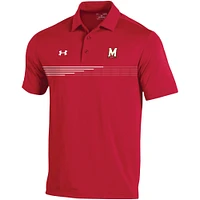 Men's Under Armour Red Maryland Terrapins Tee To Green Stripe Polo