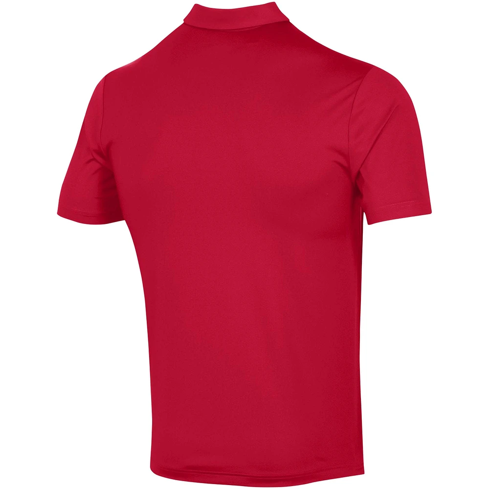 Men's Under Armour Red Maryland Terrapins Tee To Green Stripe Polo