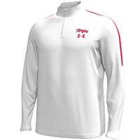 Men's Under Armour White Maryland Terrapins Playoff Performance Quarter-Zip Jacket