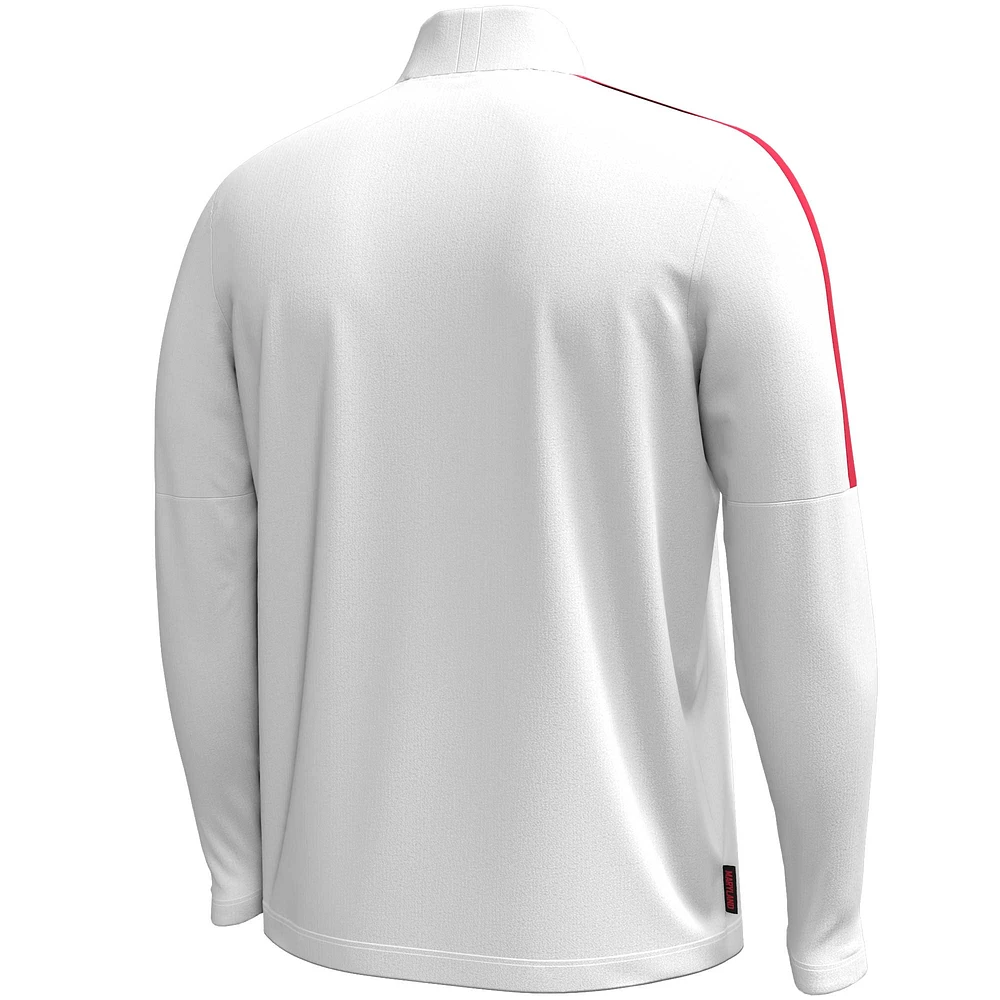 Men's Under Armour White Maryland Terrapins Playoff Performance Quarter-Zip Jacket