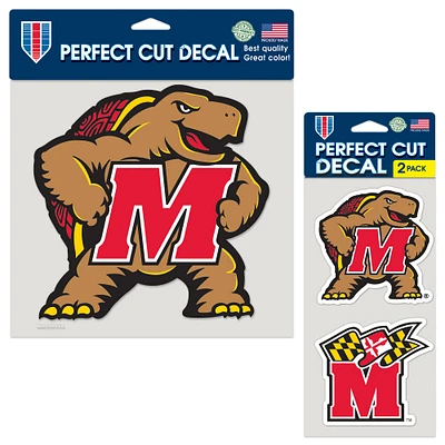 Lot de deux autocollants WinCraft Maryland Terrapins Perfect Cut