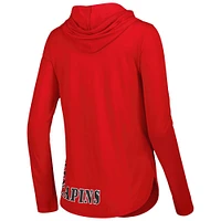 Women's Colosseum Red Maryland Terrapins My Lover Lightweight Hooded Long Sleeve T-Shirt