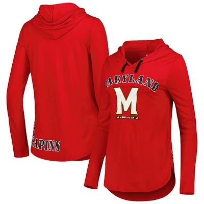 Colosseum Red Maryland Terrapins My Lover T-shirt à capuche léger manches longues pour femme