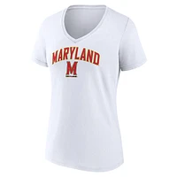 Women's Fanatics White Maryland Terrapins Campus V-Neck T-Shirt