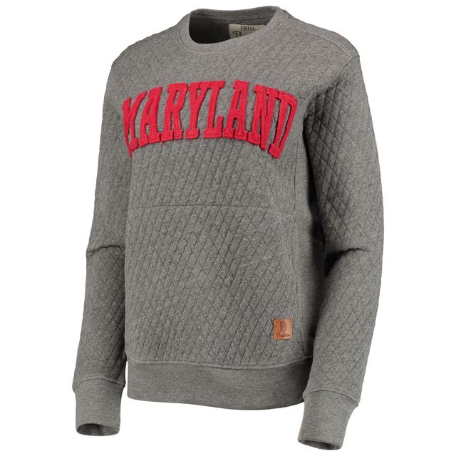 Sweat-shirt matelassé Pressbox Heather Charcoal Maryland Terrapins Moose pour femme