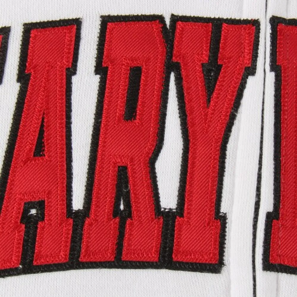 Women's Stadium Athletic White Maryland Terrapins Arched Name Full-Zip Hoodie