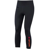 Women's Under Armour Black Maryland Terrapins Motion Performance Ankle-Cropped Leggings