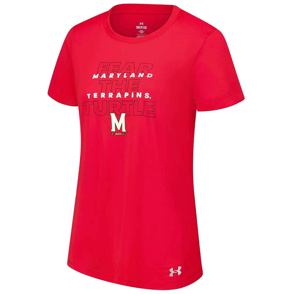 Women's Under Armour Red Maryland Terrapins Performance Tech T-Shirt