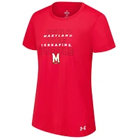 Women's Under Armour Red Maryland Terrapins Performance Tech T-Shirt