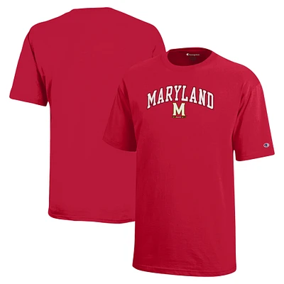 T-shirt rouge avec logo en forme d'arche des Terrapins du Maryland Champion pour les jeunes